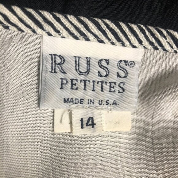 Russ Petites Black White Shorts Romper Womens Size 14 Button Front USA Vintage - Picture 6 of 9